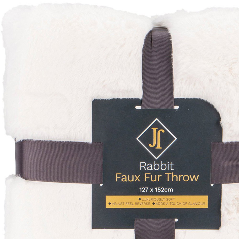 Divante White Rabbit Faux Fur Medium Throw 127 x 152cm Image 5