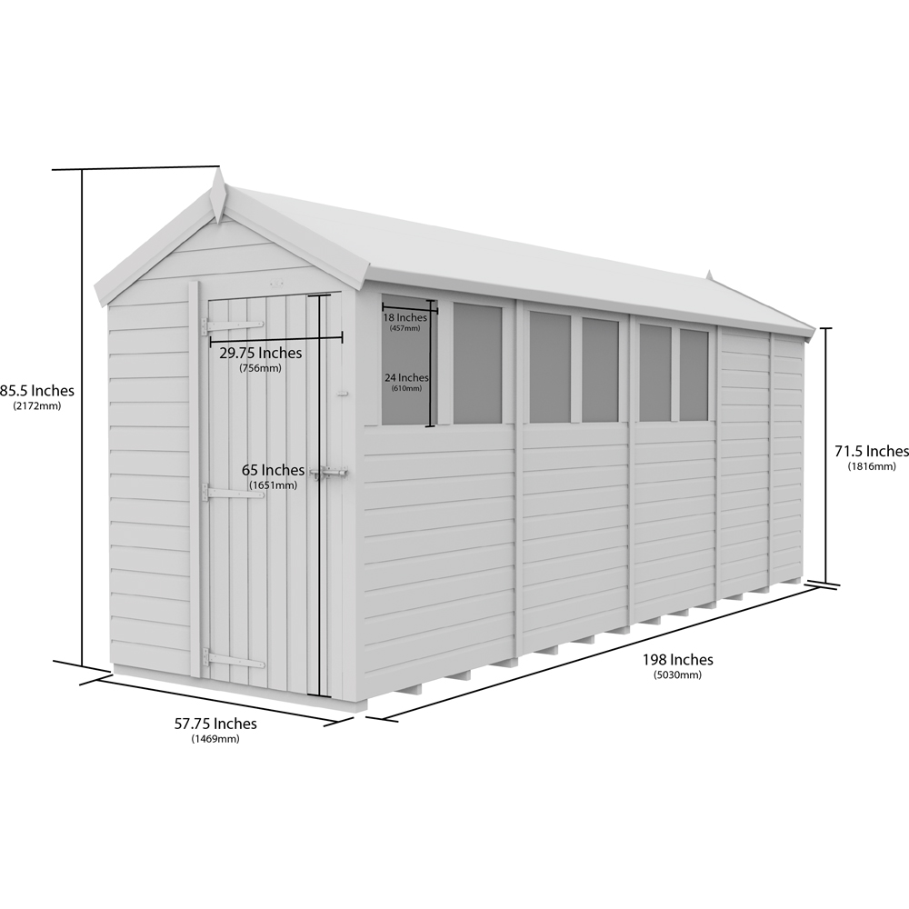 DIY Sheds 5 x 17ft Tongue and Groove Timber Apex Security Garden Shed Image 9