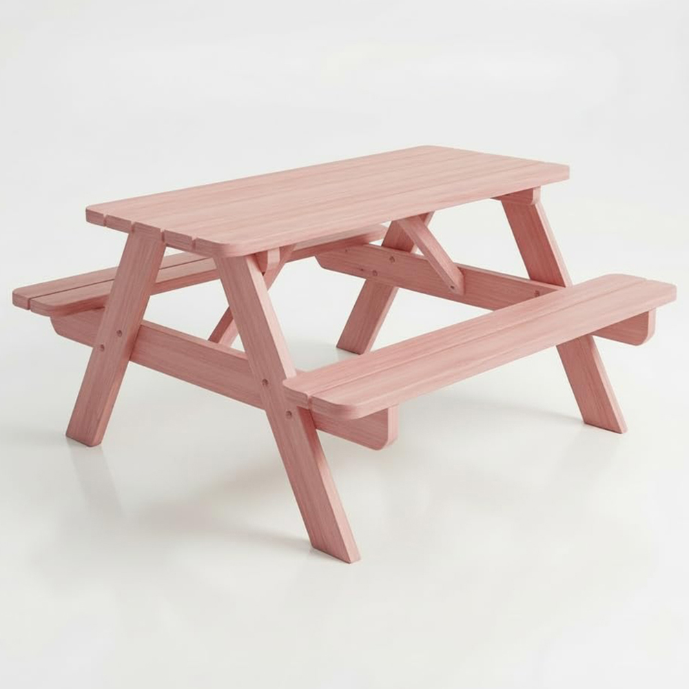AMATA Children's Powder Pink Wooden Garden Table with Interchangeable Top Image 2