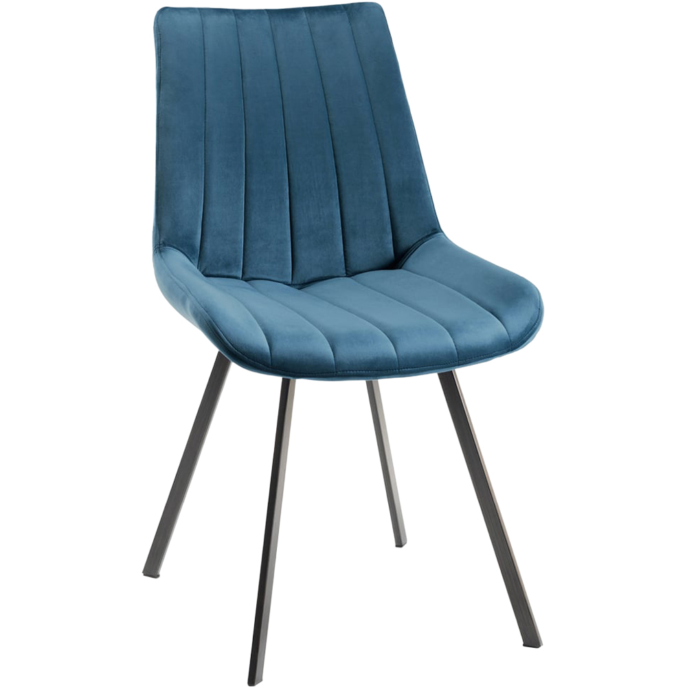 Bentley Designs Fontana Blue Velvet Fabric Upholstered Chair Image 2
