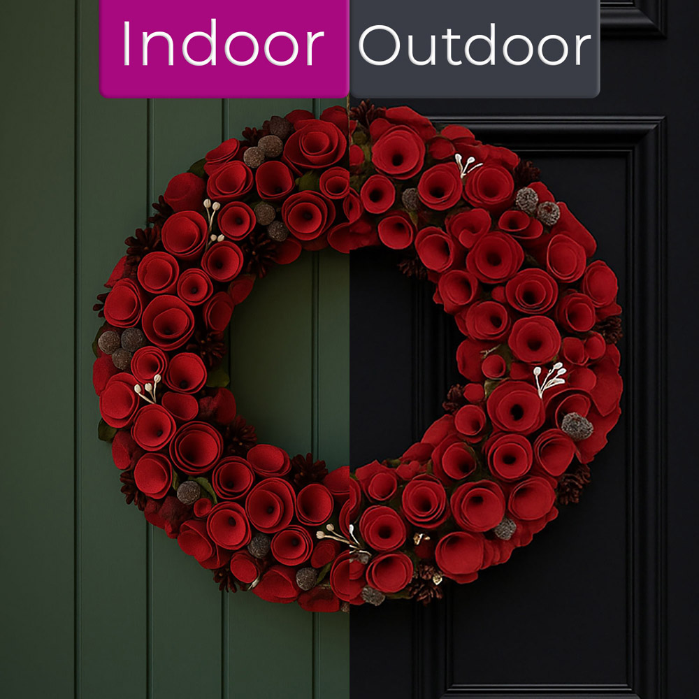 Neo Luxury XL Red Rose Christmas Door Wreath 50cm Image 9