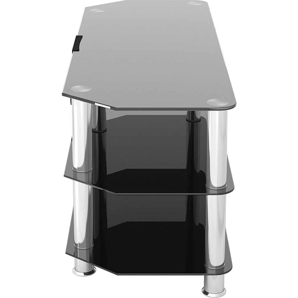 AVF Classic 3 Shelf Black Glass and Chrome Corner TV Stand Image 4