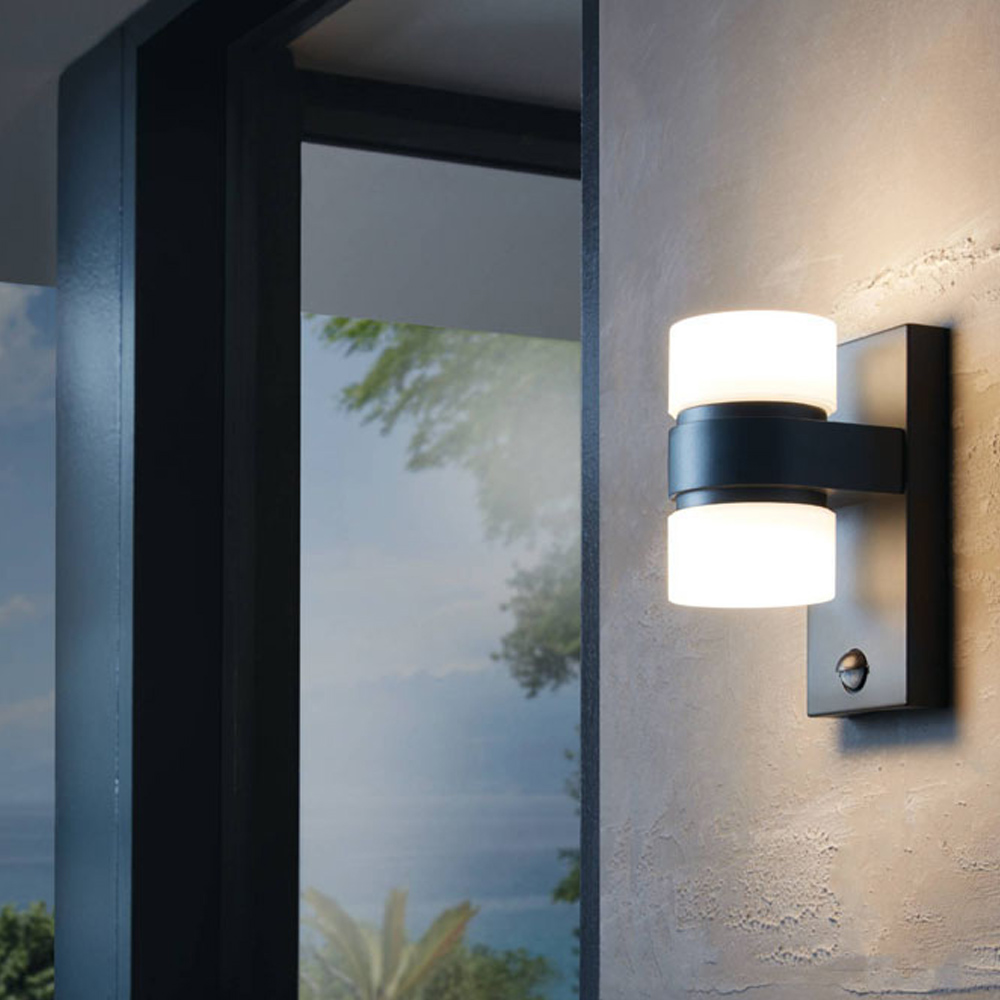 EGLO Atollari LED 2 Light Black Exterior Sensor Wall Light Image 3