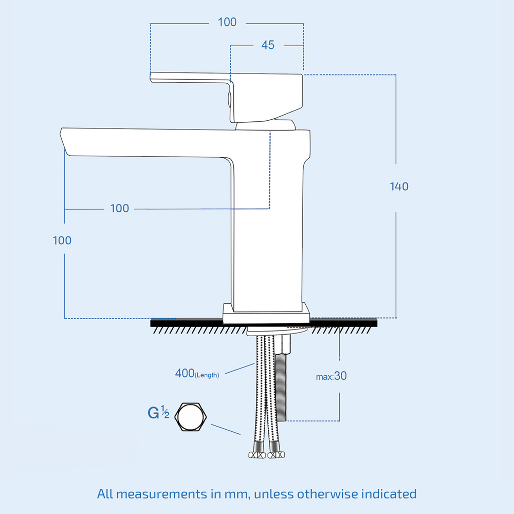 Nes Home Gaze Waterfall Chrome Bath Filler Mixer and Basin Mono Tap Image 3