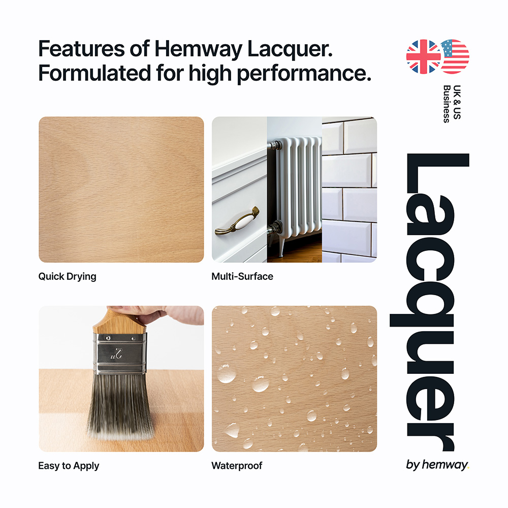 Hemway Clear Satin Protective Lacquer Varnish 1L Image 5