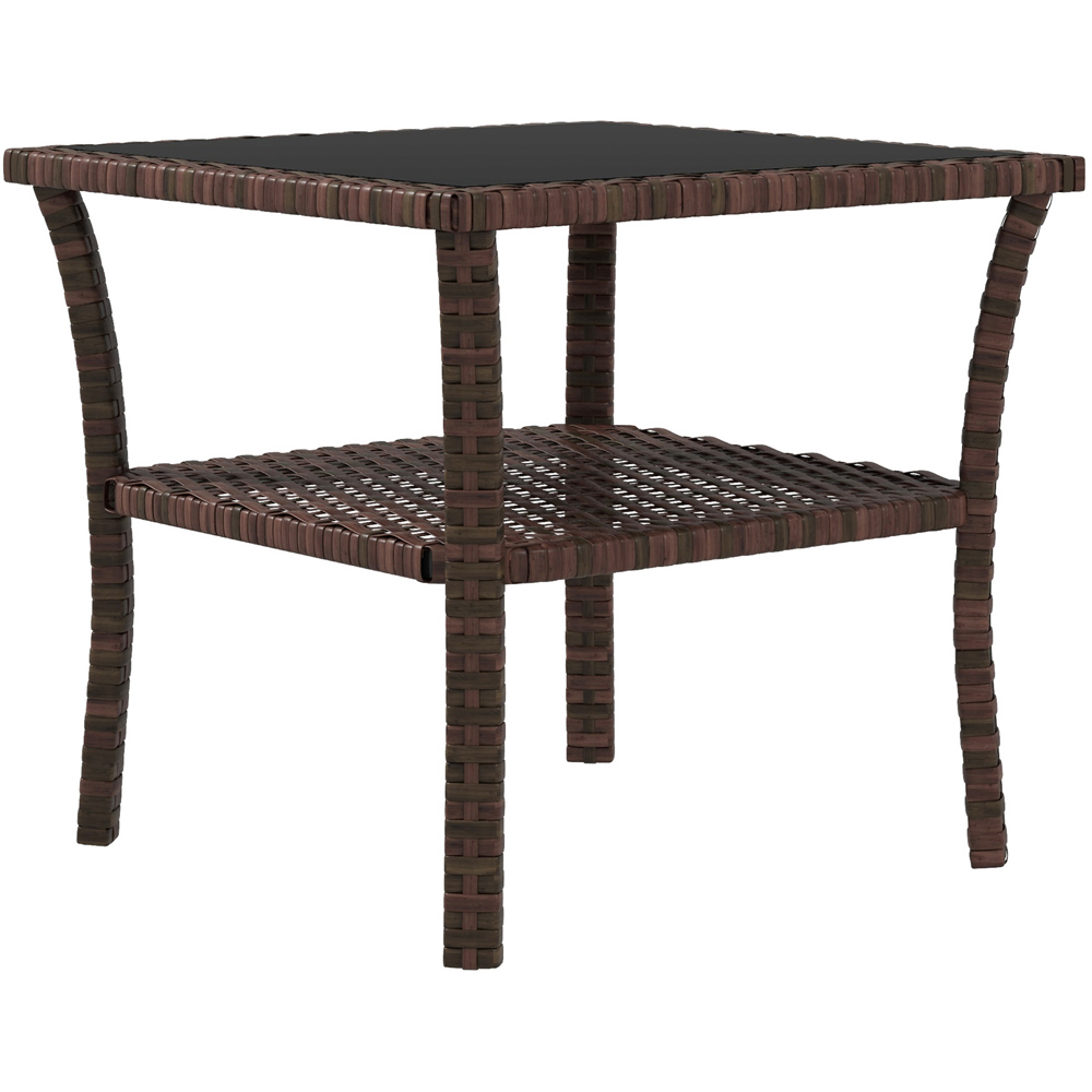 Outsunny Brown PE Rattan Coffee Table Image 2