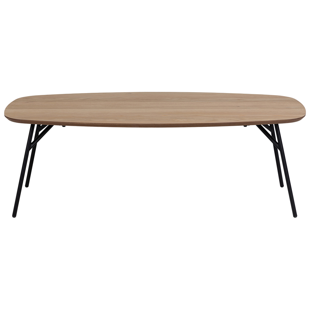 Florence Caracas Oak and Matt Black Rectangular Coffee Table Image 3