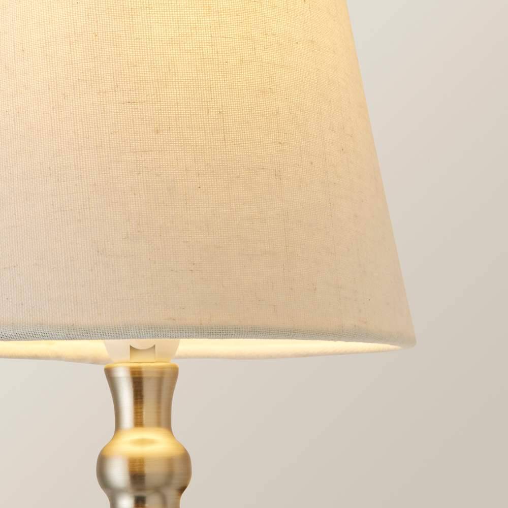 ValueLights Maggie Linen Shade Brushed Chrome Candlestick LED Wall Light with Bulb Image 6