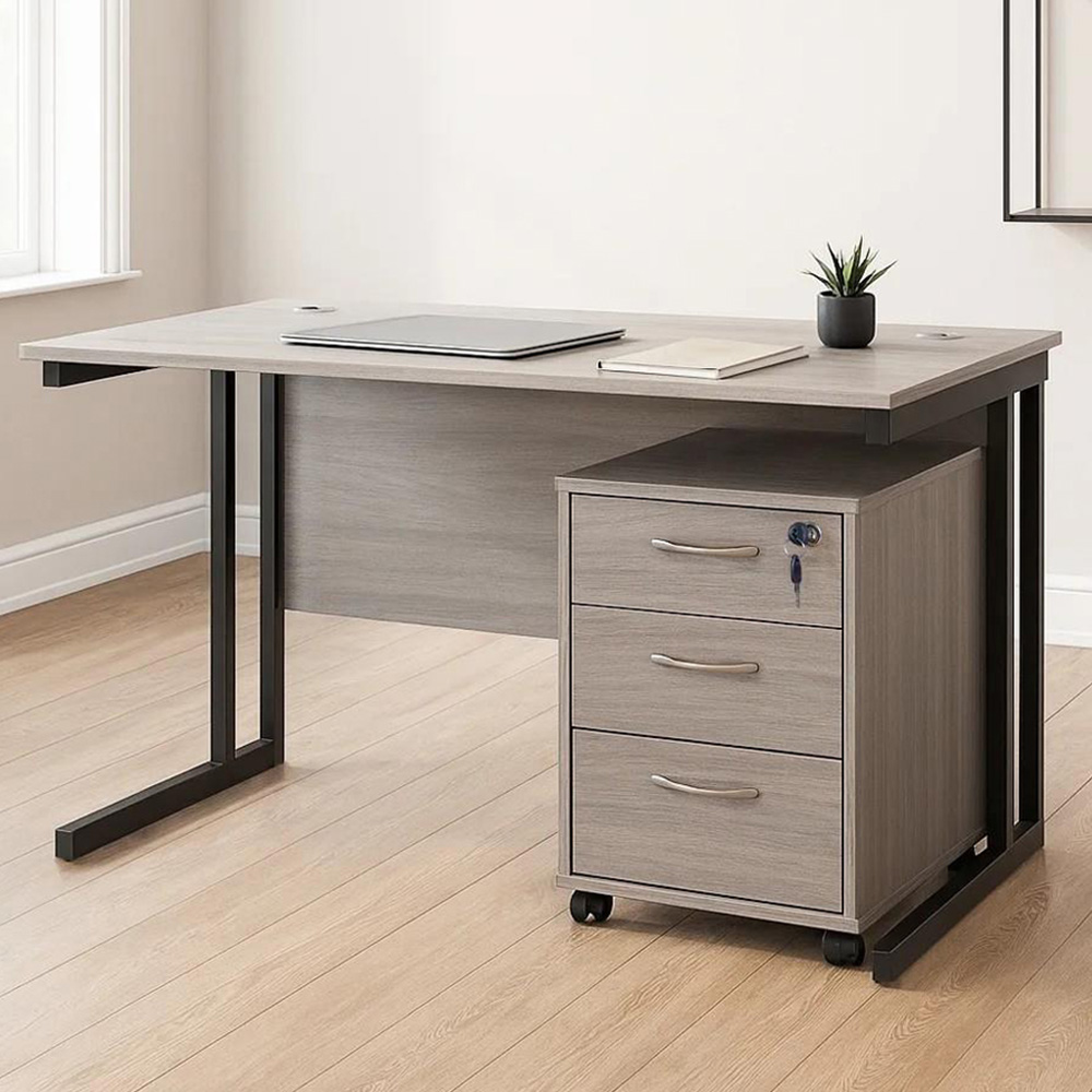 Kosy Koala Grey Wooden Office Desk with Drawer Unit Image 1