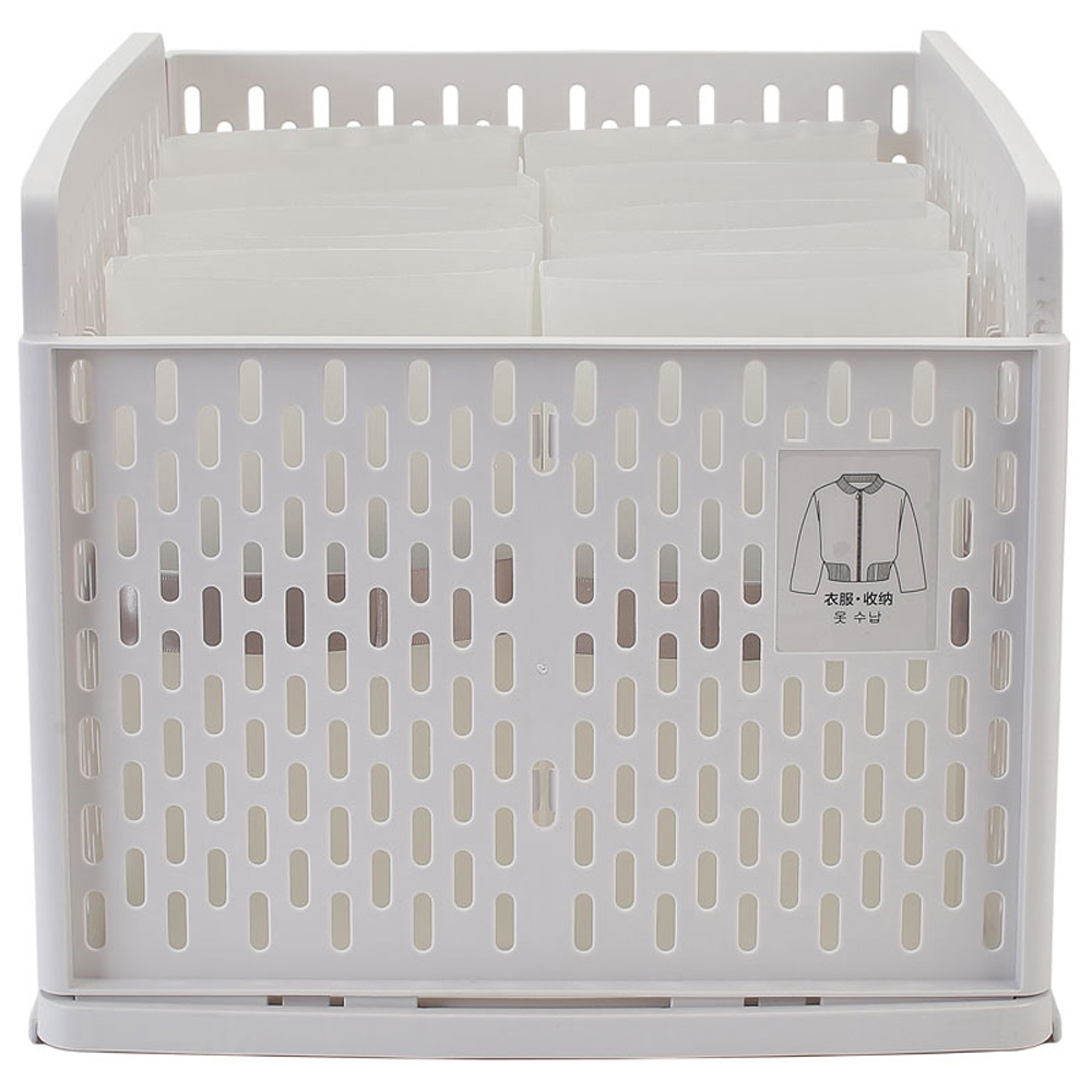 Living and Home Stackable Clothes Storage Basket Drawer with Shirt Folders Image 4