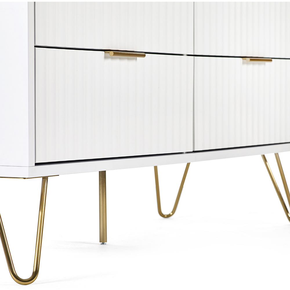 Julian Bowen Murano 6 Drawer Matt White Chest of Drawers Image 7