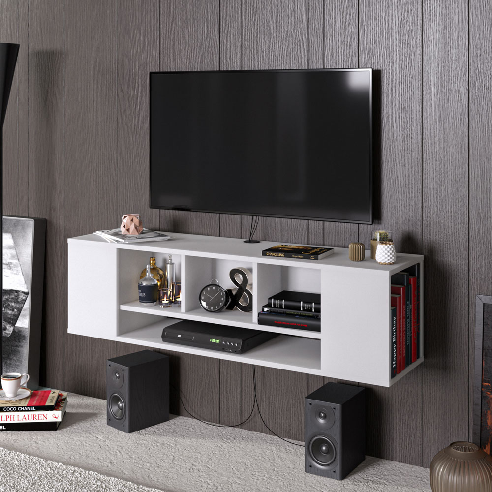 Decorotika Paldi 6 Shelf White Floating TV Unit Image 6