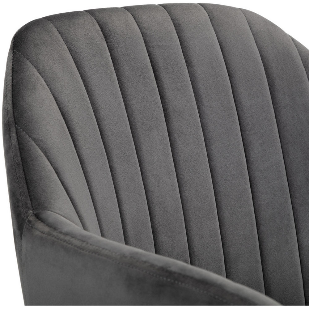 Julian Bowen Kahlo Grey and Black Velvet Swivel Office Chair Image 4