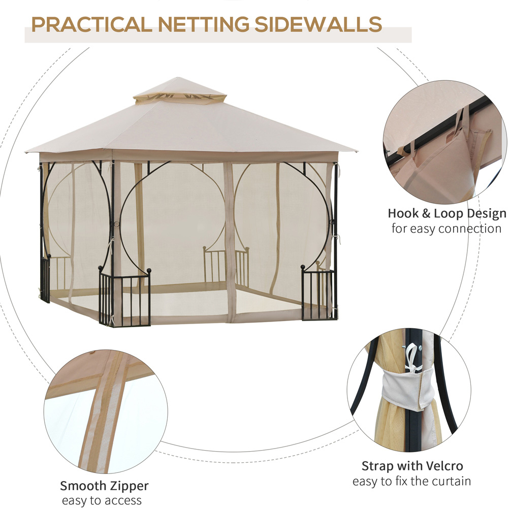 Outsunny 3 x 3m Sun Patio Pavilion Gazebo Tent Image 5