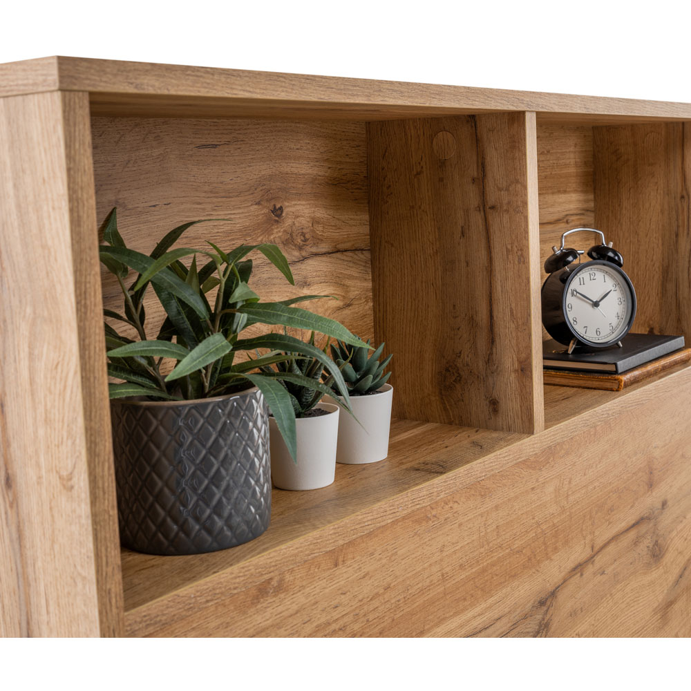 Julian Bowen Bali King Size Oak Bed Frame with Bookcase Headboard Image 5