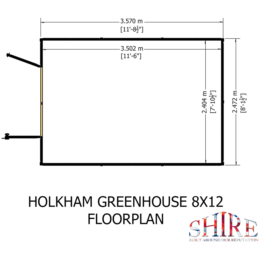 Shire Holkham Wooden 8 x 12ft Apex Greenhouse Image 7