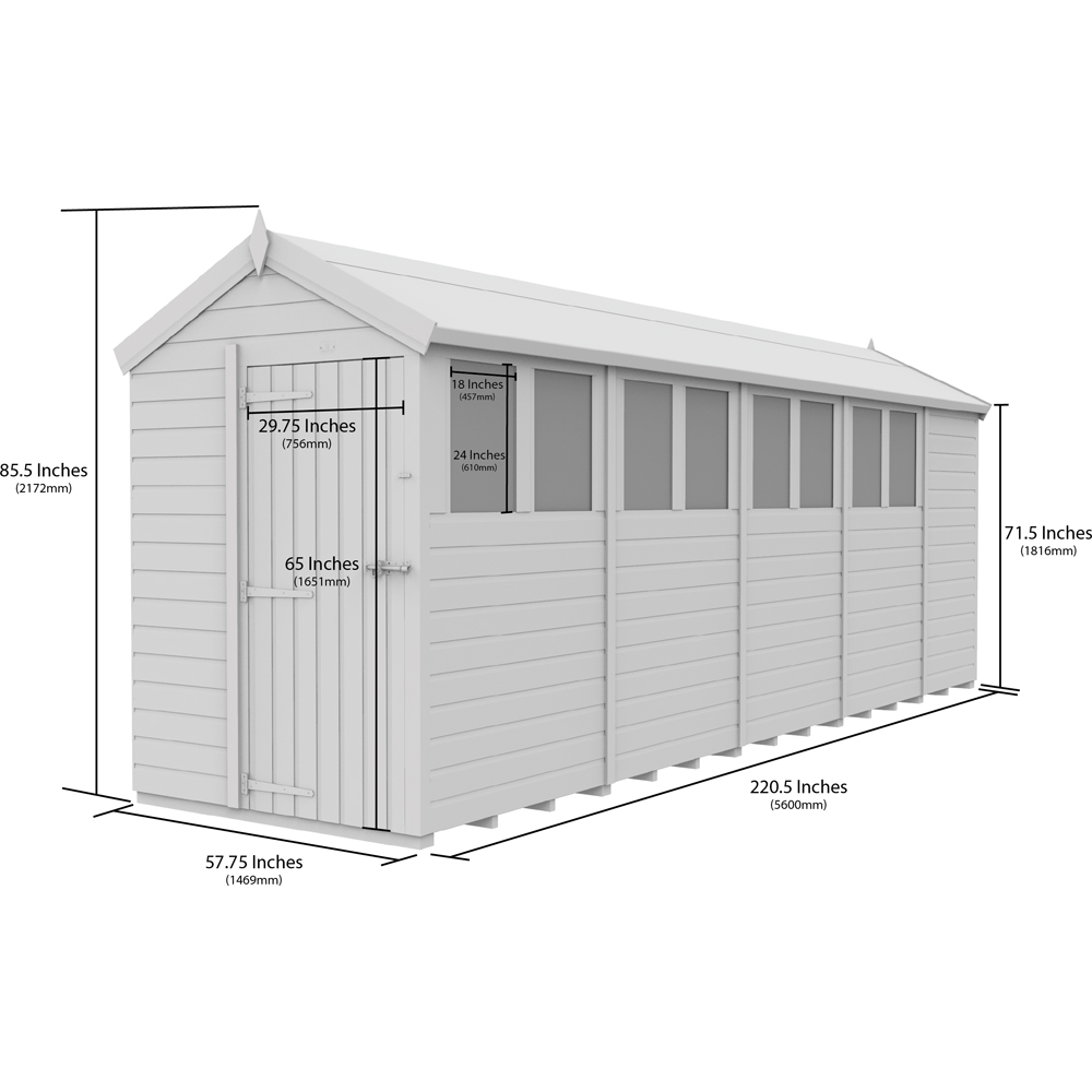 DIY Sheds 5 x 19ft Tongue and Groove Timber Apex Garden Shed Image 9