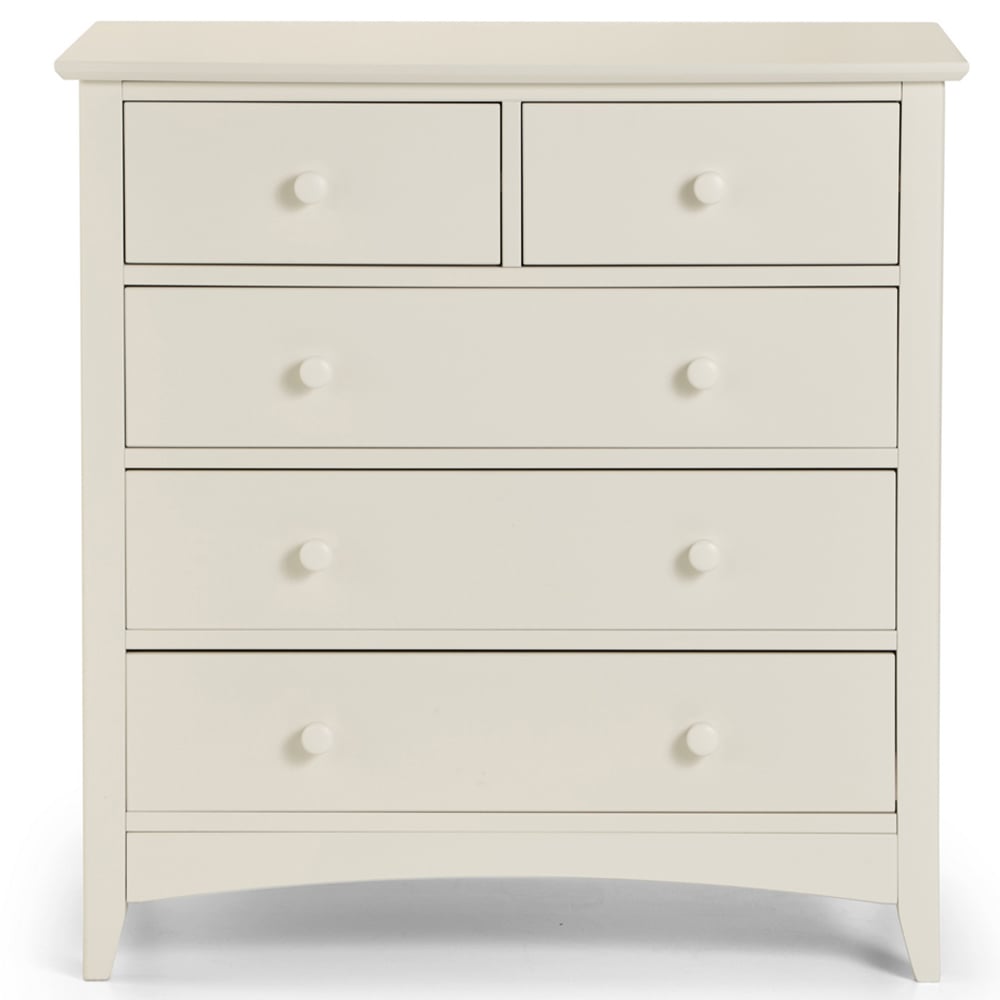 Julian Bowen Cameo 5 Drawer Stone White Chest of Drawers Image 3