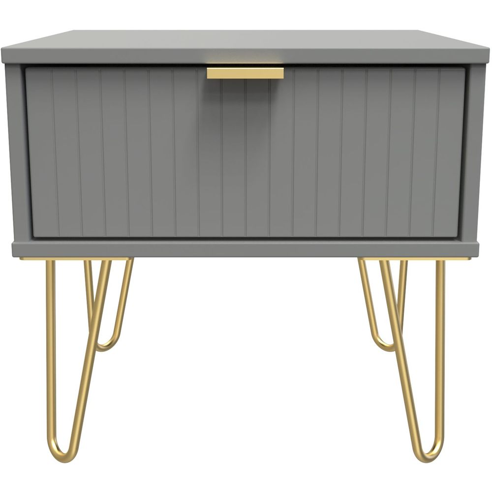 Crowndale Single Drawer Dusk Grey Bedside Table Image 3