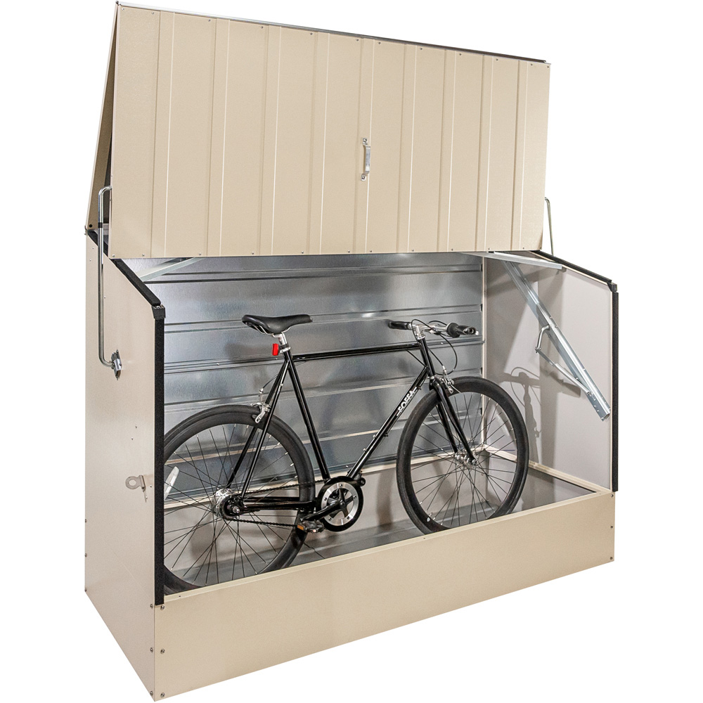Trimetals 4 x 6ft Cream Bike Storage Shed Image 3