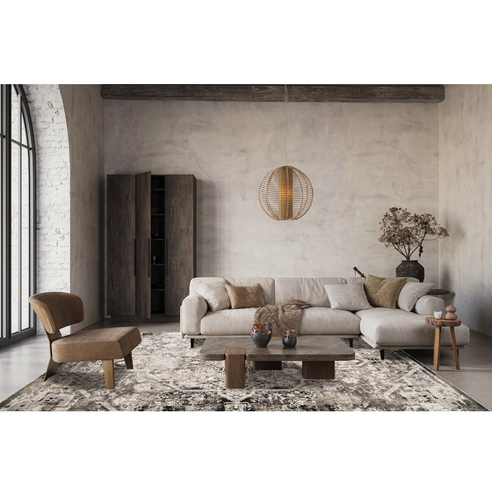 Mayfair Living Room Area Rug Metallic Sheen Contemporary Modern Damask Design - Grey 160cm x 230cm Image 5