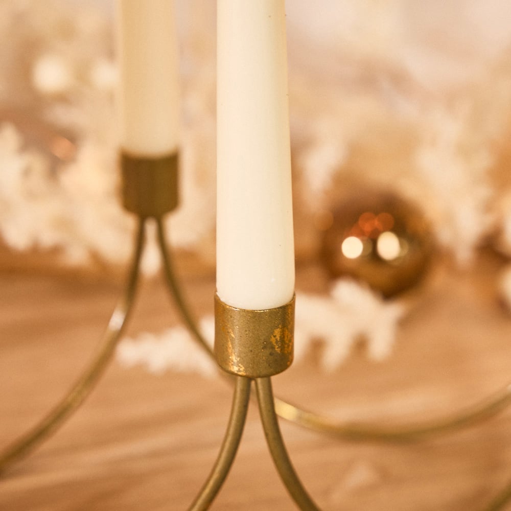 Dibor 7 Arm Gold Wave Candle Holder Image 3