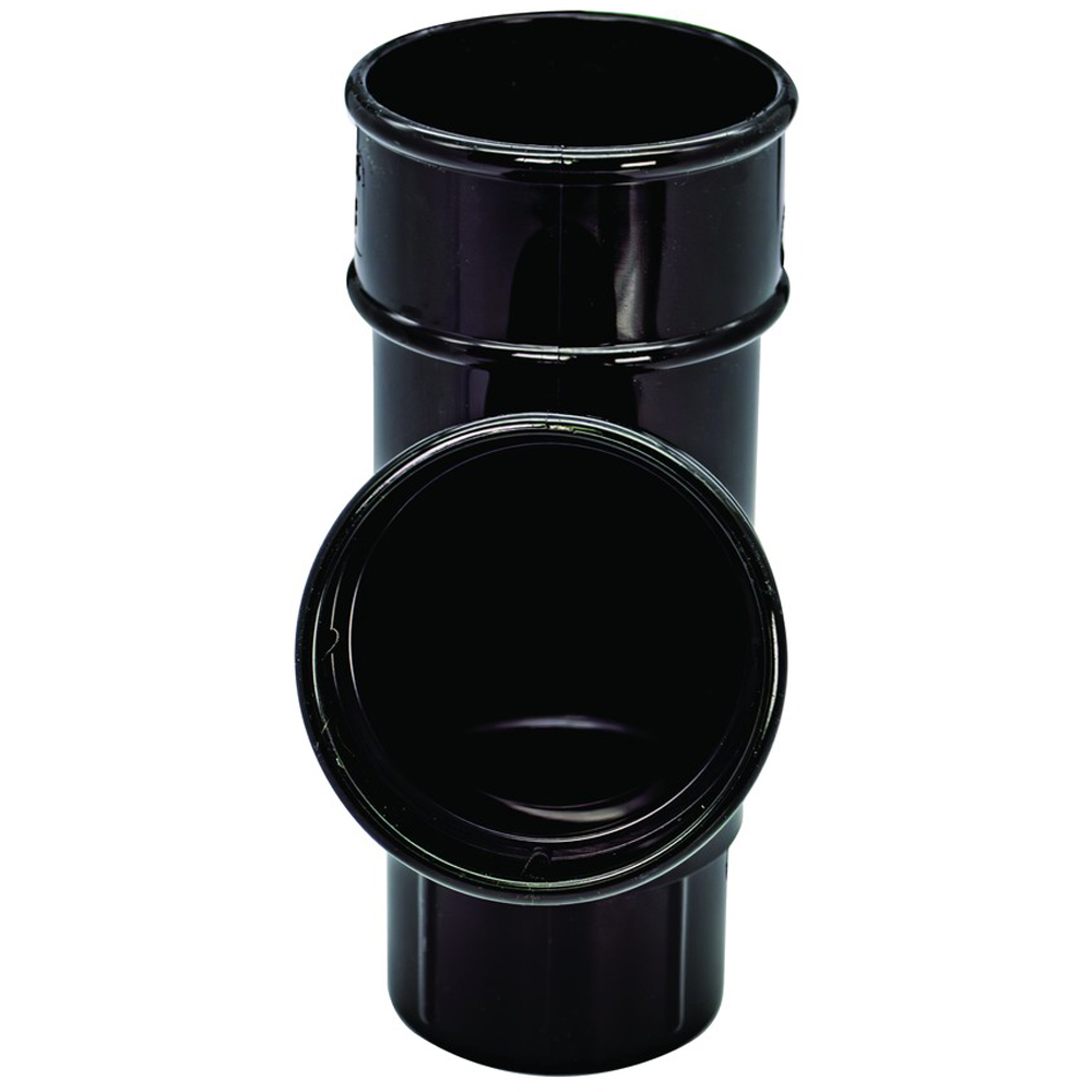 FloPlast Round 112 Degree Downpipe Branch Black 68mm Image 2