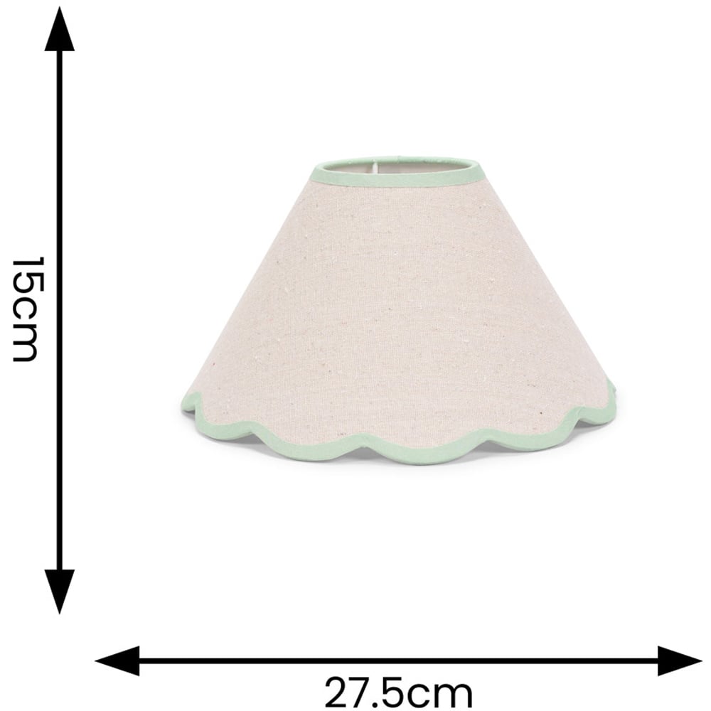 ValueLights Florie Tapered Natural and Green Scallop Lamp Shade Small  Image 4