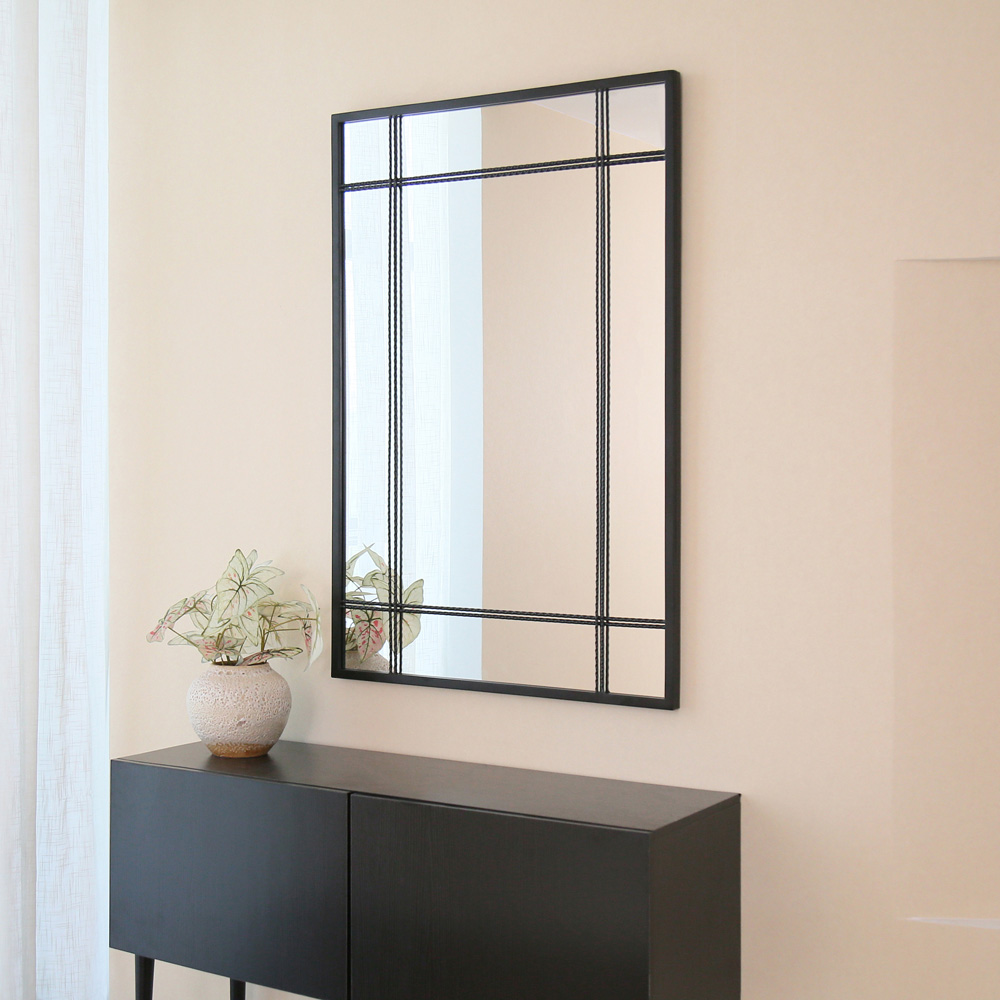 Charles Bentley Helsinki Black Rectangular Outdoor Wall Mirror 120 x 80cm Image 7