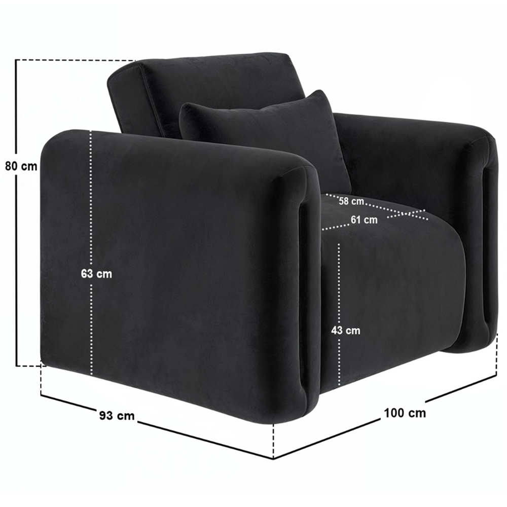 Solace+Co Mabel Grey Velvet Armchair Image 8