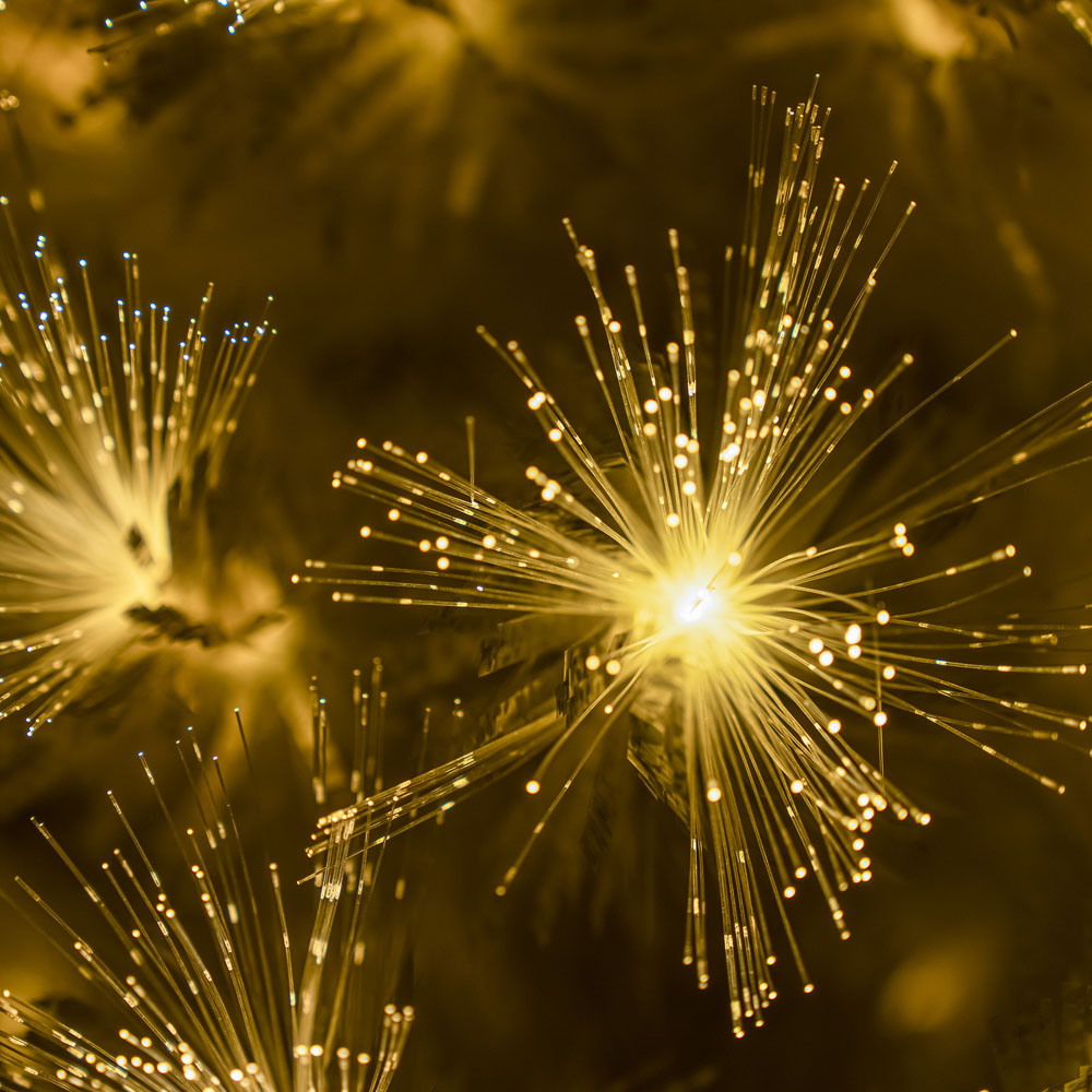 The Christmas Centre 280 Warm White LED Pre-Lit White Fibre Optic Artificial Xmas Tree 7ft Image 6