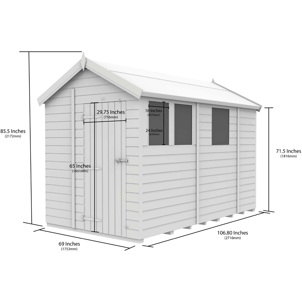 DIY Sheds 6 x 9ft Tongue and Groove Timber Apex Garden Shed Image 9