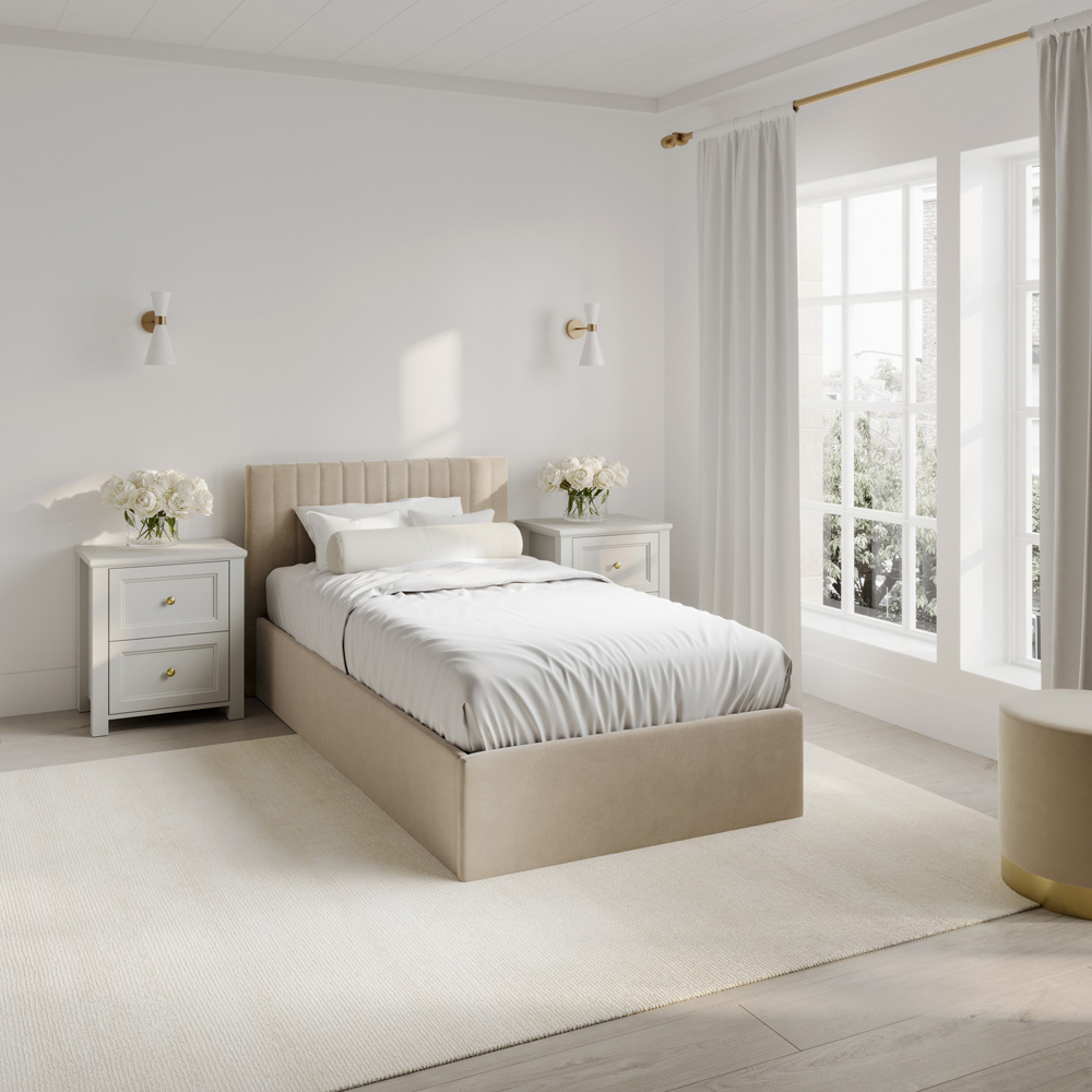 LPD Home Berlin Beige Single Ottoman Bed Image 7