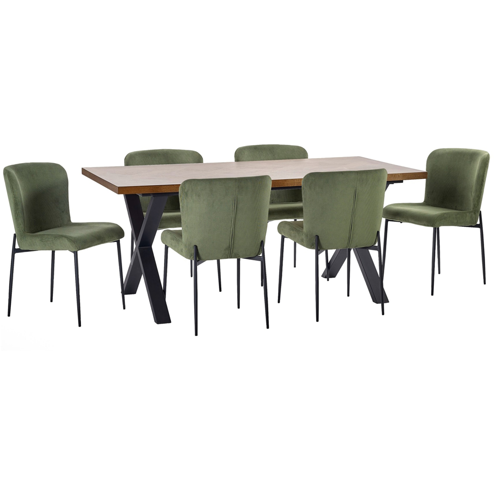 Julian Bowen Leonie Set of 2 Green Velvet Dining Chairs Image 5