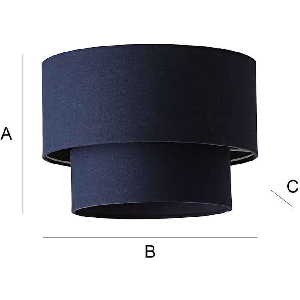 ValueLights Jodie 2 Tier Navy Linen Ceiling Drum Lamp Shade Image 7