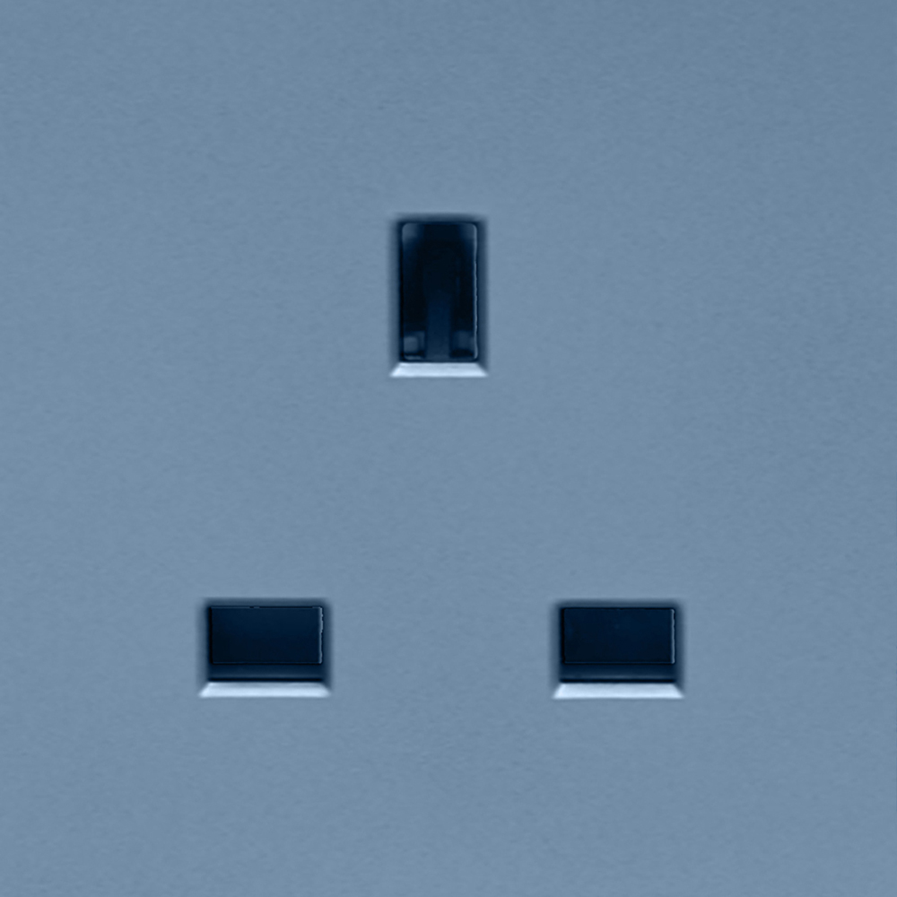 Trendi Switch 1 Gang 13amp Sky Blue Switched Plug Socket Image 2