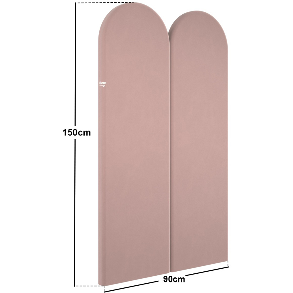 Solace+Co Cirrus Pink Velvet Headboard Panel 2 Pack Image 5
