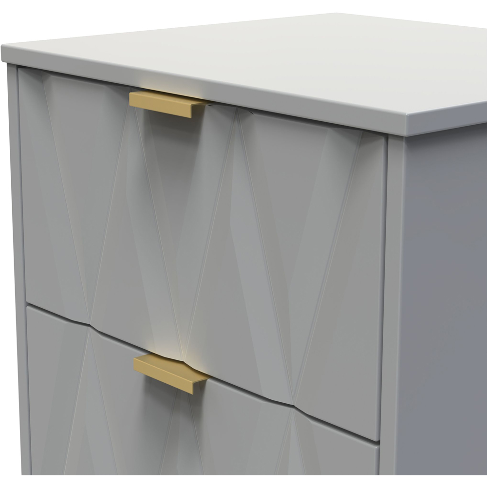 Crowndale Las Vegas 2 Drawer Dusk Grey Bedside Table Ready Assembled Image 5