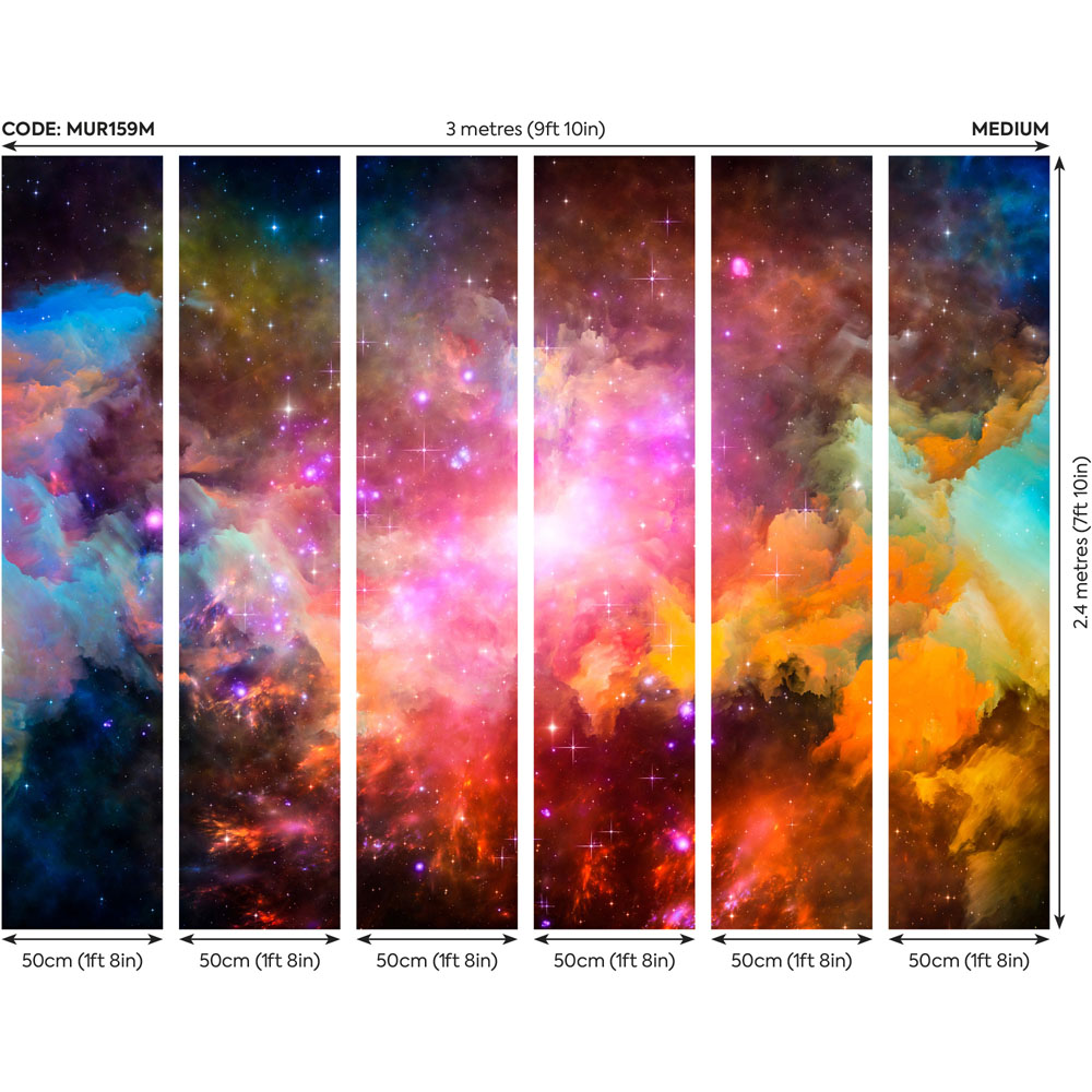 Origin Murals Galaxy Stars Multicolour Wall Mural Image 3