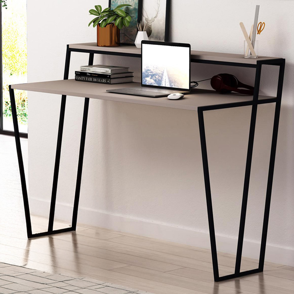 FWStyle Pal 2 Tier Mocha Grey Study Desk Image 1
