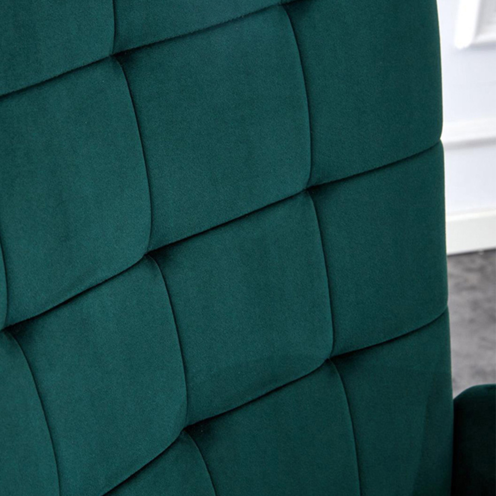 Portland Green Velvet Lounge Chair with Footstool Image 2