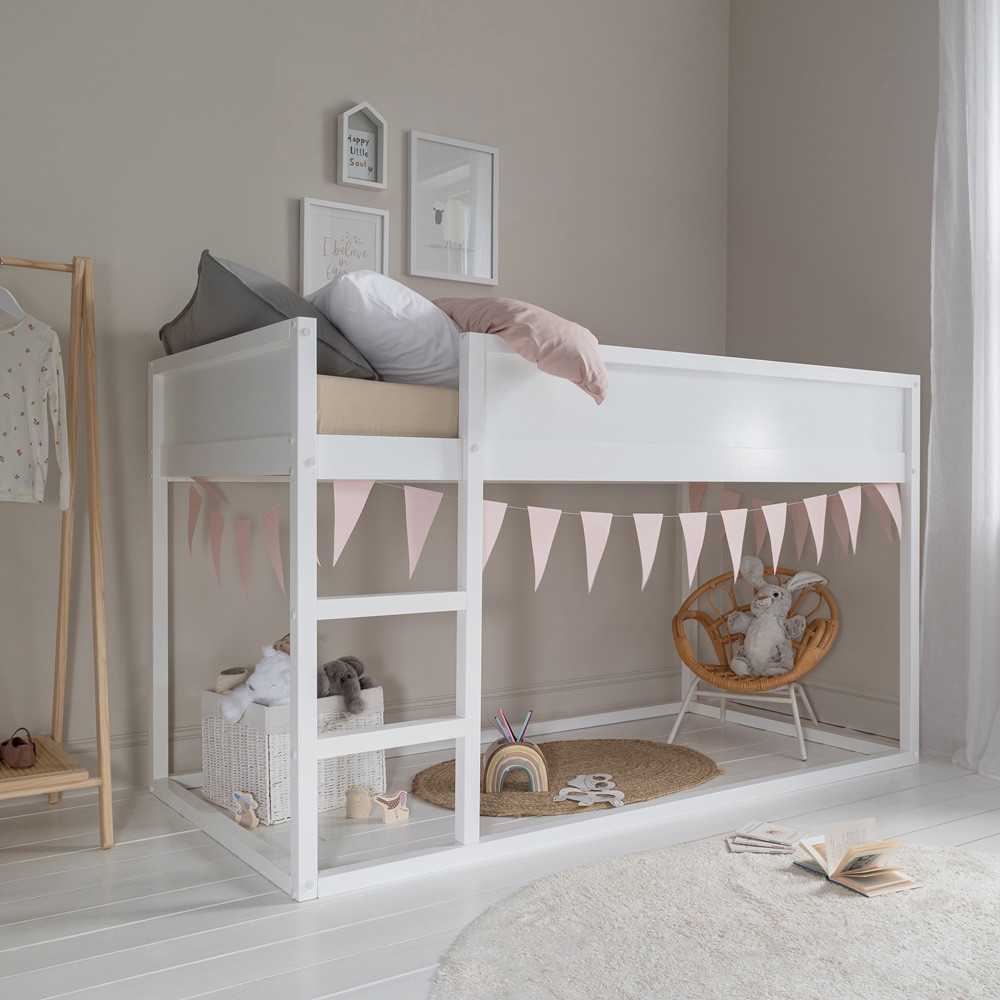 Noa and Nani Lykke White Reversible Mid Sleeper Cabin Bed with Straight Ladder Image 7