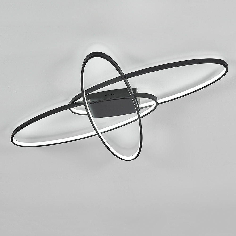 Living and Home Black Cross Unique Oval Ceiling Light Image 3