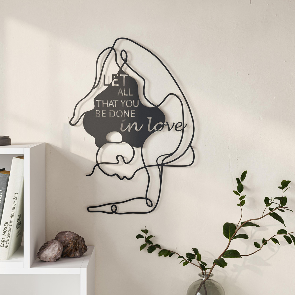 Decortie Do In Love Black Metal Wall Art Ornament 42.5 x 60cm Image 3