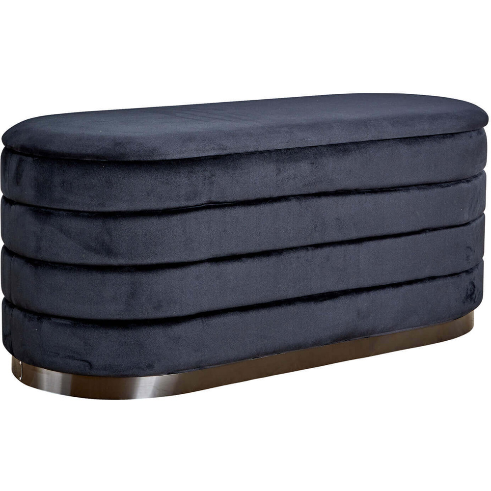 Home Source Cake Black Velvet Single Storage Ottoman Image 2