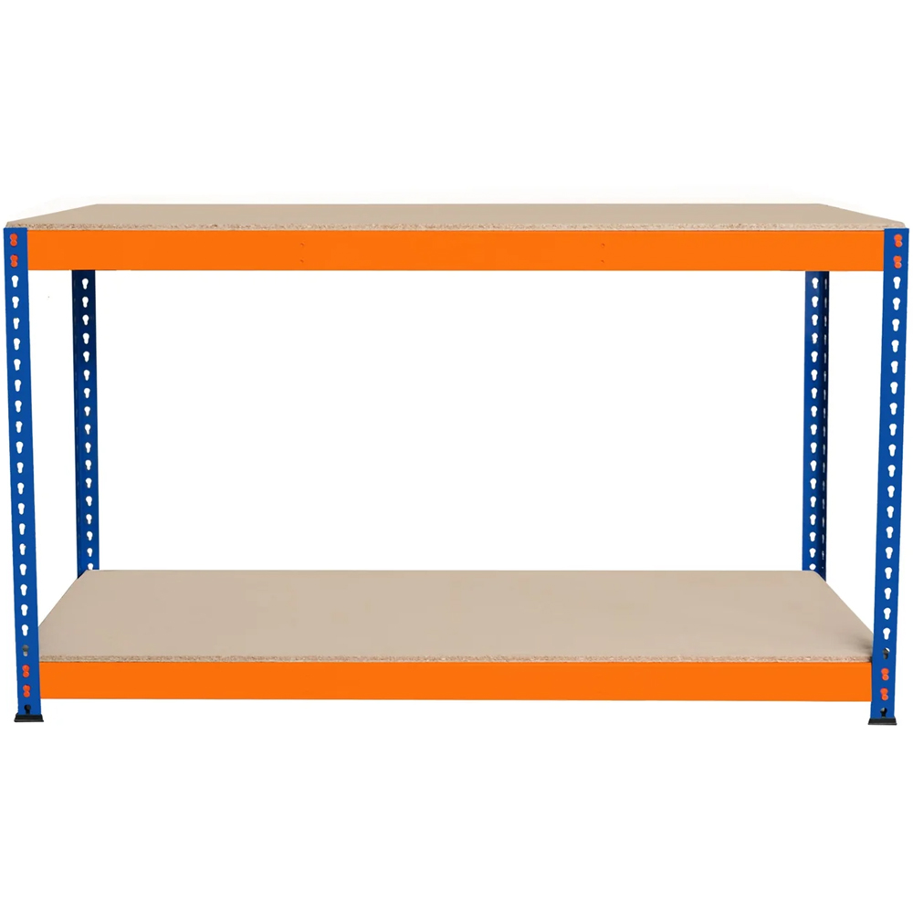 MonsterShop S-Rax 2 Shelf Blue and Orange Workbench 150 x 45cm Image 3