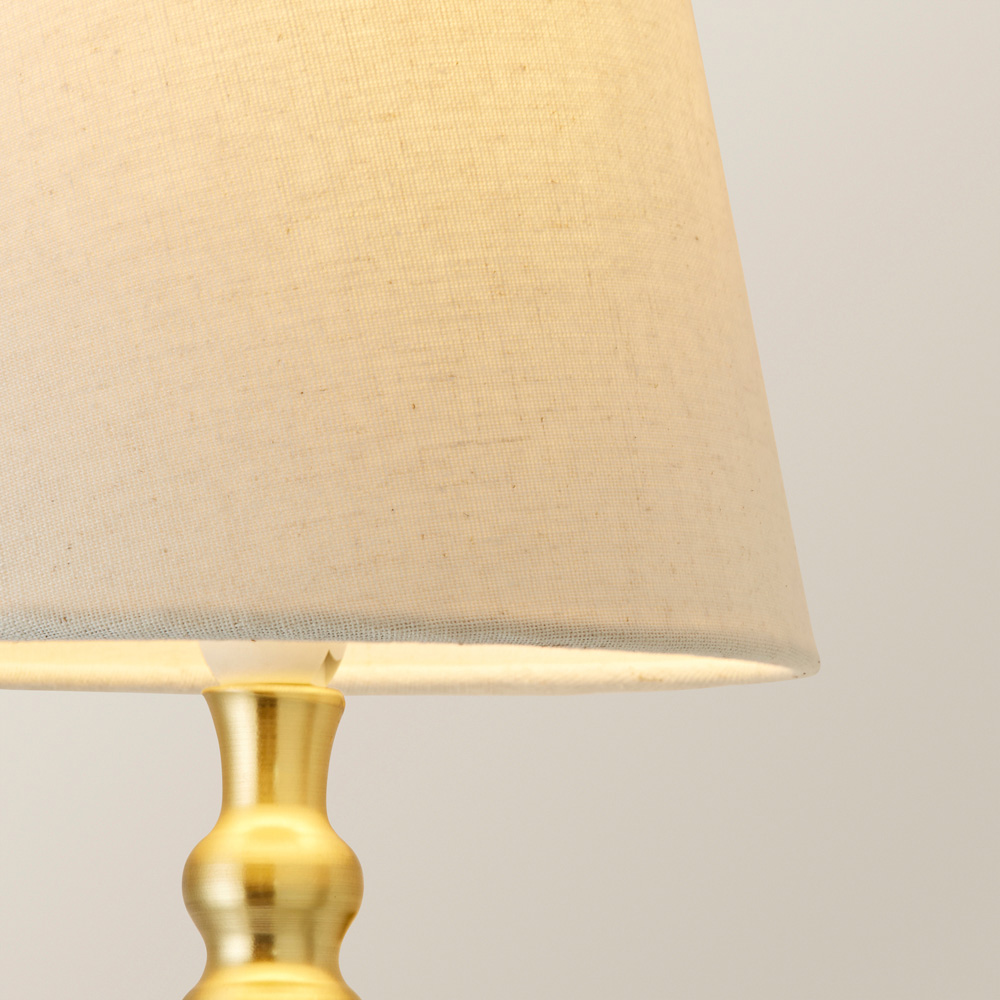 ValueLights Maggie Brushed Gold Candlestick Wall Lights with Shade and Bulb 2 Pack Image 4