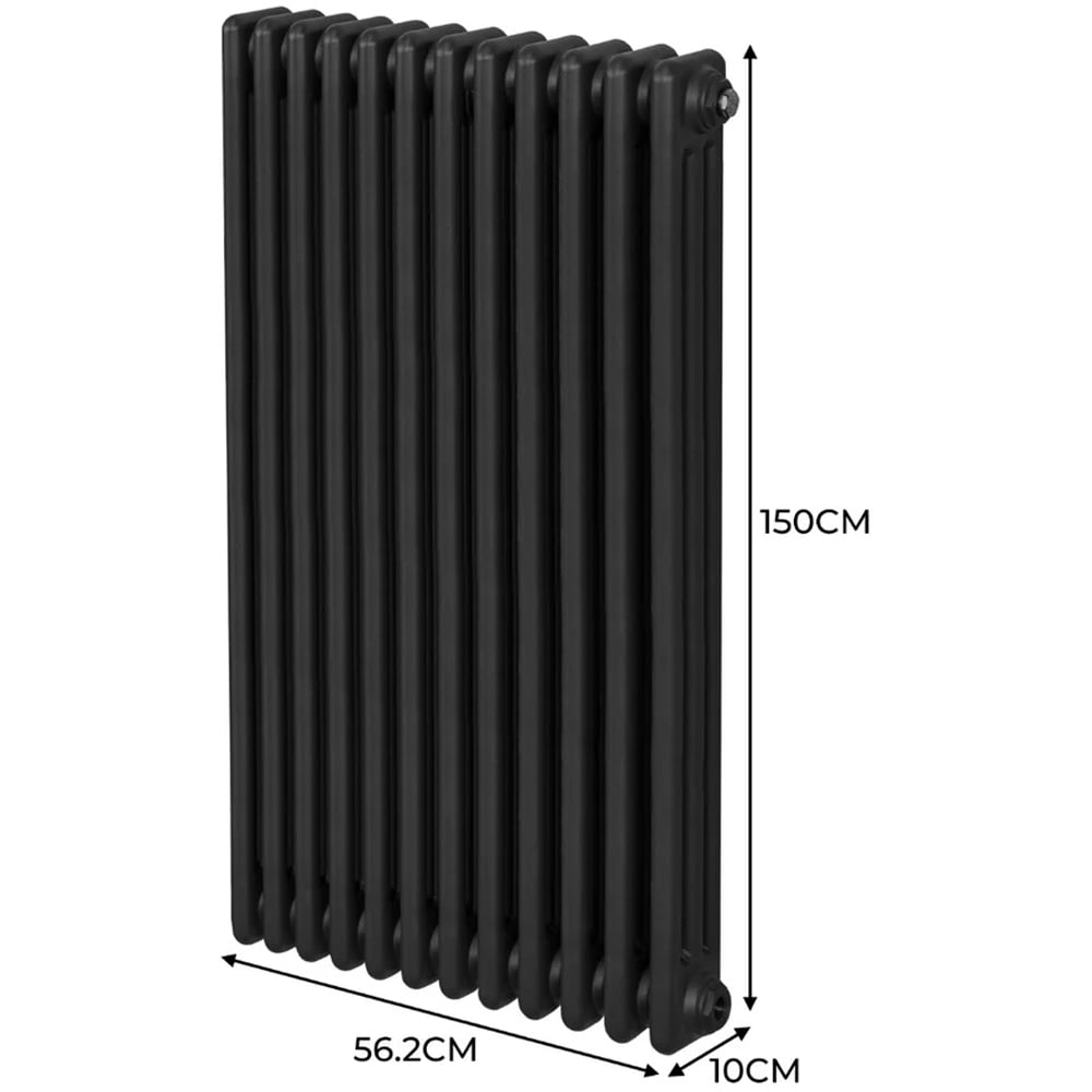 Monster Shop 7046 BTU Black Traditional 3 Column Radiator 1500 x 562mm Image 6