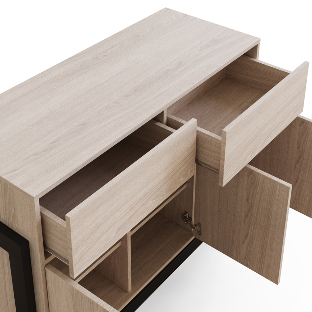 GFW Taite 3 Door 2 Drawer Oak Sideboard Image 7