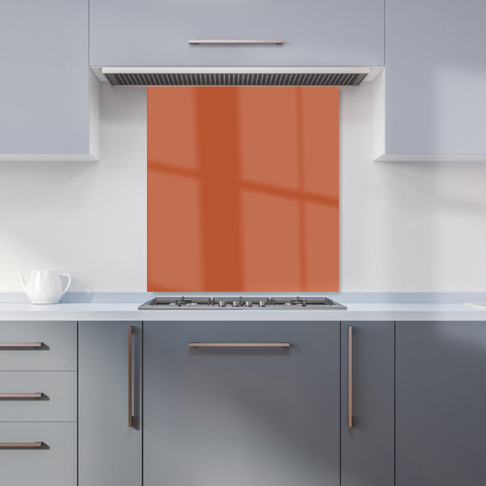 Warren Reed Designer Rusty Orange Glass Kitchen Splashback 65 x 70cm Image 1